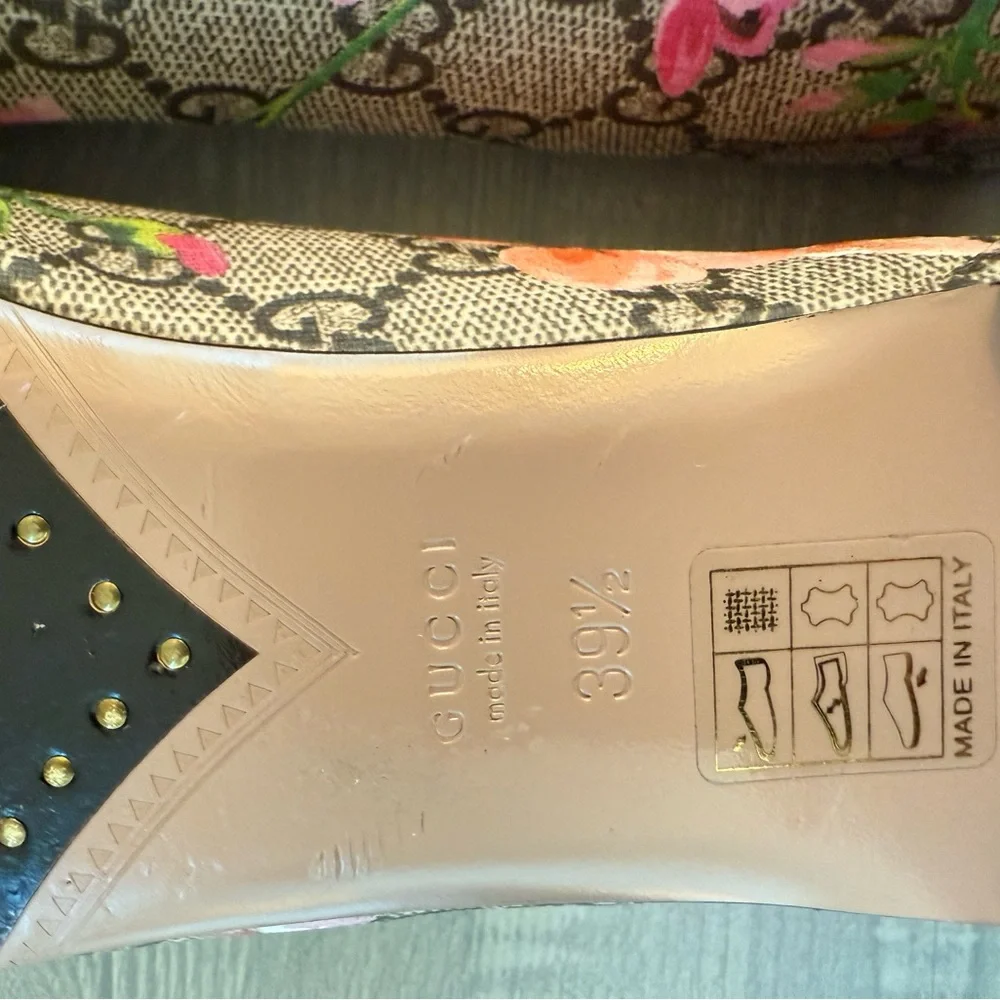 Gucci Pink Floral Flats Size 39+ - Picture 9 of 10